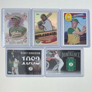 Lot of 5 Oakland Athletics Topps MLB Baseball Cards